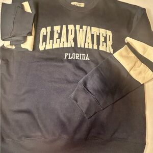 Navy Clearwater Florida Men's XL Crewneck Sweatshirt Heavy/Nice